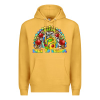 Mustard hello back to school rainbow Premium Hoodie - texasbilliewilder