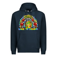 Navy hello back to school rainbow Premium Hoodie - texasbilliewilder
