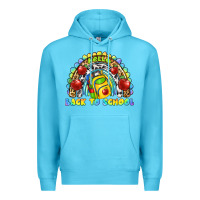 Ocean Blue hello back to school rainbow Premium Hoodie - texasbilliewilder