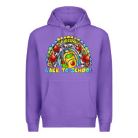 Purple hello back to school rainbow Premium Hoodie - texasbilliewilder