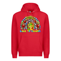Red hello back to school rainbow Premium Hoodie - texasbilliewilder