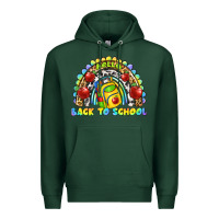 Sports Green hello back to school rainbow Premium Hoodie - texasbilliewilder