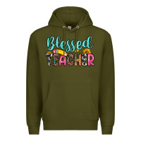 Army Green blessed teacher Premium Hoodie - Zillion Design Studio