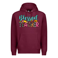 Burgundy blessed teacher Premium Hoodie - Zillion Design Studio
