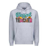 Heather Grey blessed teacher Premium Hoodie - Zillion Design Studio