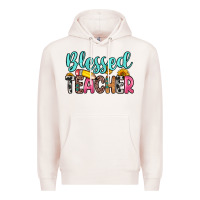 Pale Pink blessed teacher Premium Hoodie - Zillion Design Studio