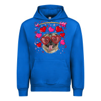 Cobalt valentine's day  pug Urban Hoodie - RanaPortraitStore