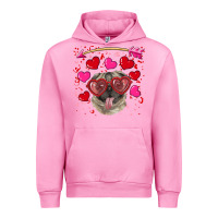 Fuchsia Pink valentine's day  pug Urban Hoodie - RanaPortraitStore