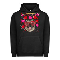 Pigment Black valentine's day  pug Urban Hoodie - RanaPortraitStore