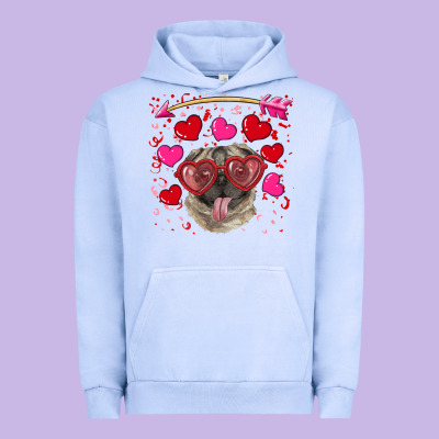 Urban Hoodie valentine's day  pug