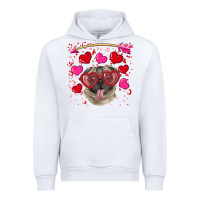 White valentine's day  pug Urban Hoodie - RanaPortraitStore
