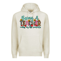 Oatmeal Heather being a teacher makes my life complete Premium Hoodie - Zillion Design Studio