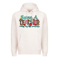 Pale Pink being a teacher makes my life complete Premium Hoodie - Zillion Design Studio
