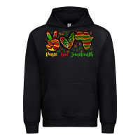 Black peace love juneteenth Urban Hoodie - Zillion Design Studio