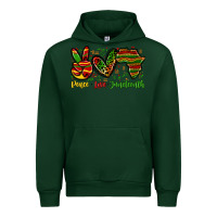 Forest Green peace love juneteenth Urban Hoodie - Zillion Design Studio