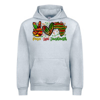 Heather Grey peace love juneteenth Urban Hoodie - Zillion Design Studio
