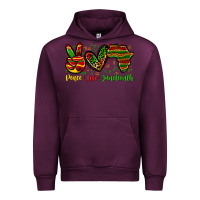 Mauve Wine peace love juneteenth Urban Hoodie - Zillion Design Studio