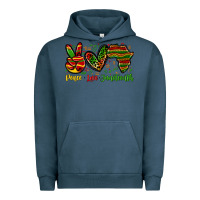 Pigment Midnight Navy peace love juneteenth Urban Hoodie - Zillion Design Studio