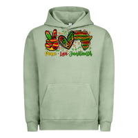 Pigment Oil Green peace love juneteenth Urban Hoodie - Zillion Design Studio