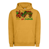 Pigment Peanut Butter peace love juneteenth Urban Hoodie - Zillion Design Studio