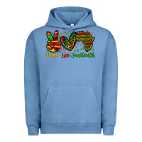 Pigment Pebble Blue peace love juneteenth Urban Hoodie - Zillion Design Studio