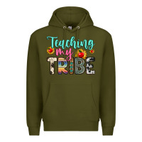 Army Green teaching my tribe Premium Hoodie - Zillion Design Studio