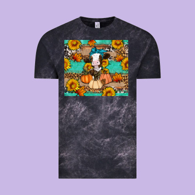 Cow Fall Pumpkin Vintage Tee Designed By Artiststas