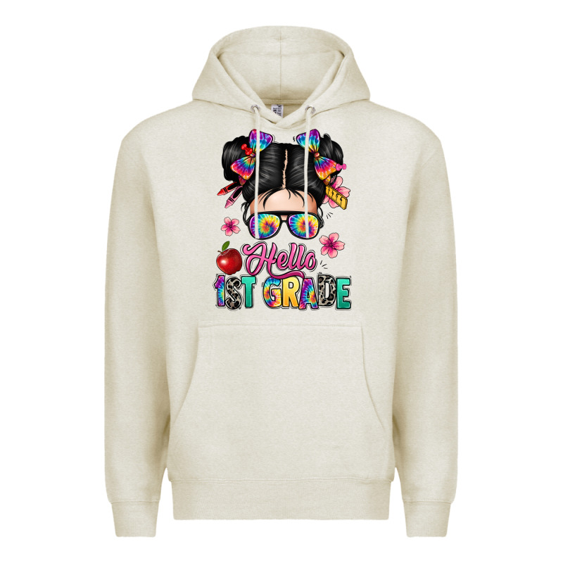 Hello First Grade Premium Hoodie by texasbilliewilder | Teevron