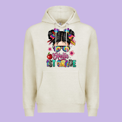 Hello First Grade Premium Hoodie Designed By Texasbilliewilder
