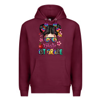 Burgundy hello first grade Premium Hoodie - texasbilliewilder