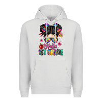 Dove Grey hello first grade Premium Hoodie - texasbilliewilder