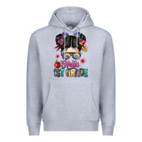 Heather Grey hello first grade Premium Hoodie - texasbilliewilder