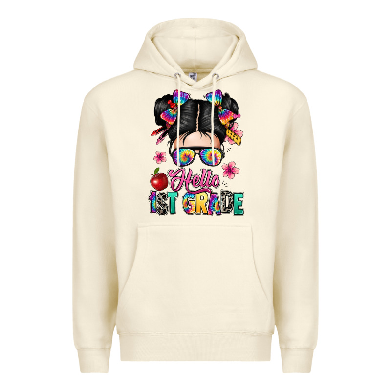 Hello First Grade Premium Hoodie by texasbilliewilder | Teevron
