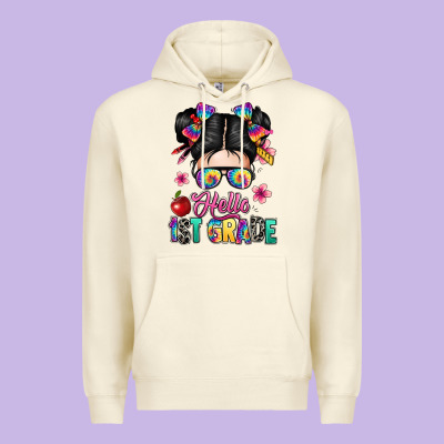 Hello First Grade Premium Hoodie Designed By Texasbilliewilder