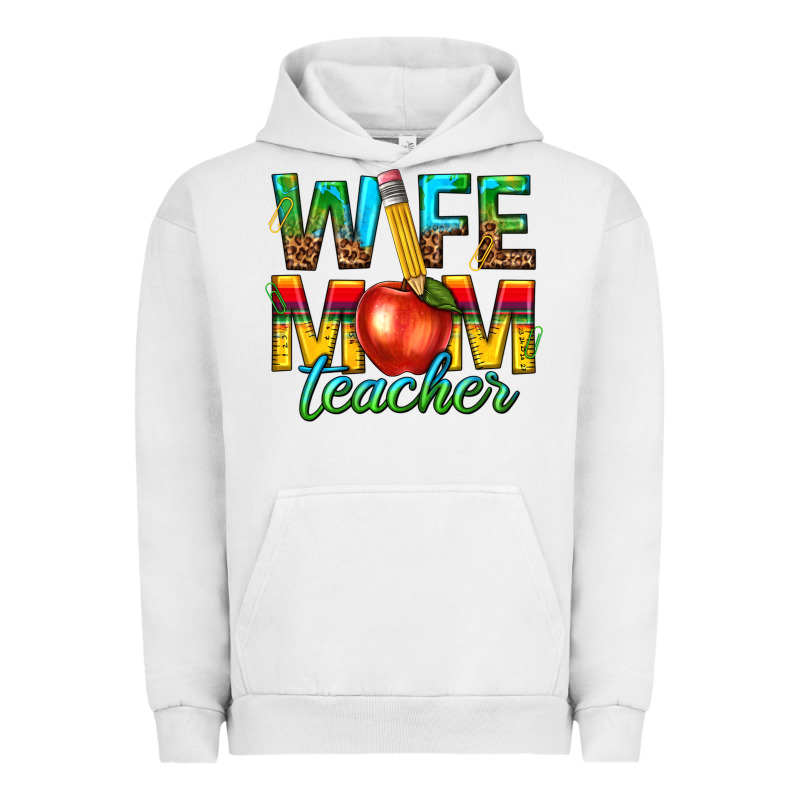 Wife Mom Teacher Urban Hoodie by texasbilliewilder | Teevron