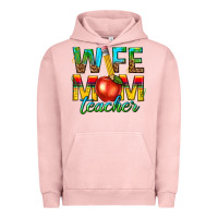 Pigment Salmon wife mom teacher Urban Hoodie - texasbilliewilder