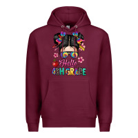 Burgundy hello fourth grade Premium Hoodie - texasbilliewilder