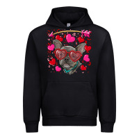 Black valentine's day french bulldog puppy Urban Hoodie - RanaPortraitStore
