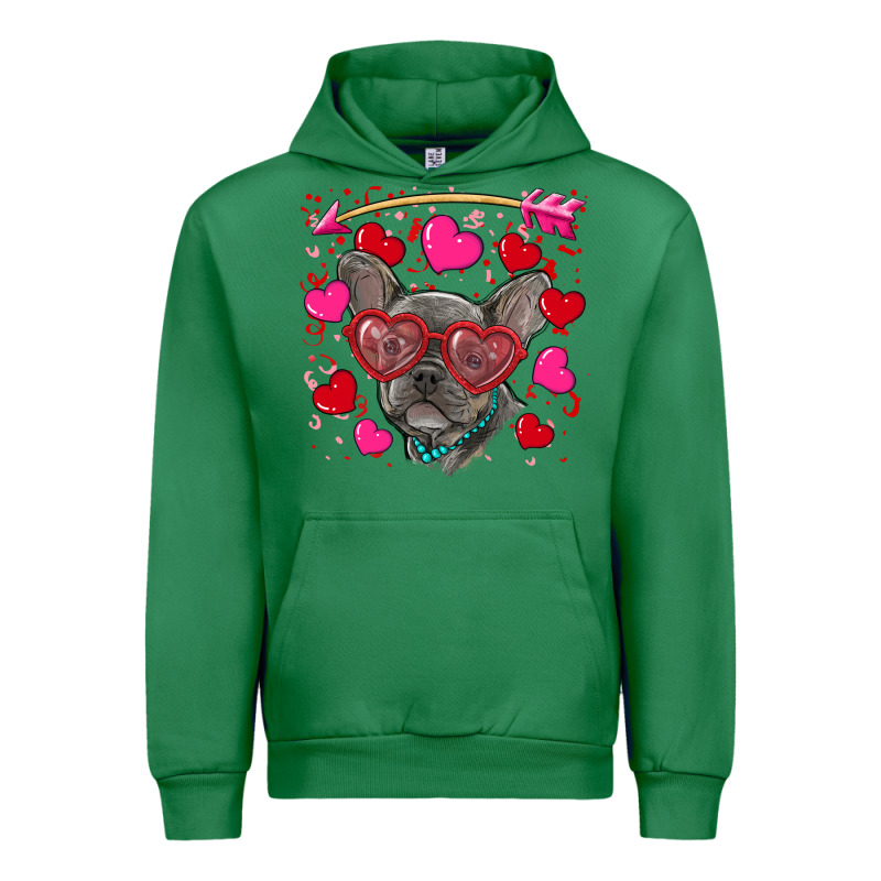Valentine's Day French Bulldog Puppy Urban Hoodie by RanaPortraitStore | Teevron