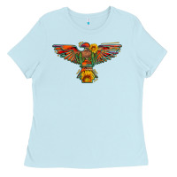 Baby Blue thunderbird  wild soul with sunflower serape aztec Ladies Tee - Artiststas