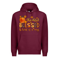 Burgundy thankful blessed and kind of a mess Premium Hoodie - Zillion Design Studio
