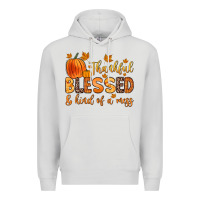 Dove Grey thankful blessed and kind of a mess Premium Hoodie - Zillion Design Studio