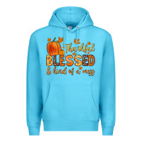 Ocean Blue thankful blessed and kind of a mess Premium Hoodie - Zillion Design Studio