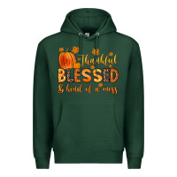 Sports Green thankful blessed and kind of a mess Premium Hoodie - Zillion Design Studio