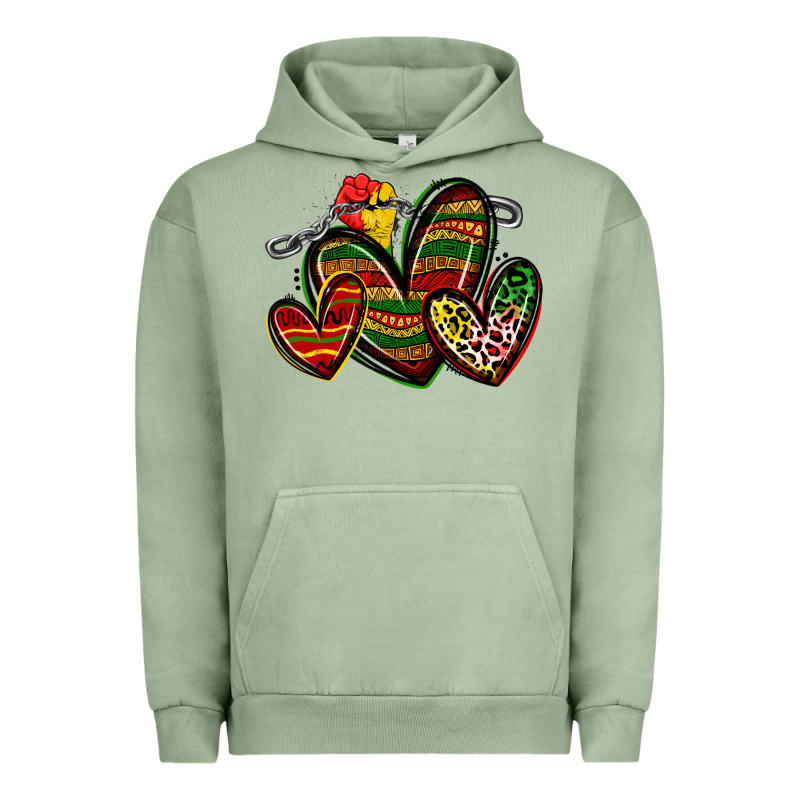 Juneteenth Hearts Urban Hoodie by Zillion Design Studio | Teevron