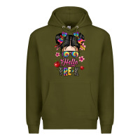 Army Green hello pre k Premium Hoodie - texasbilliewilder