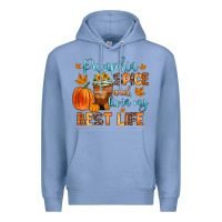 Colony Blue pumpkin spice and livin  my best life Premium Hoodie - Zillion Design Studio