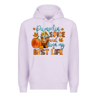 Lilac pumpkin spice and livin  my best life Premium Hoodie - Zillion Design Studio