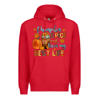 Red pumpkin spice and livin  my best life Premium Hoodie - Zillion Design Studio