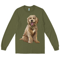 Army Green goldendoodle Long Sleeve Tee - BarkalooDesign